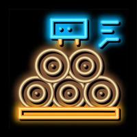 wood trunks neon glow icon illustration vector