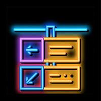 railway gate direction neon glow icon illustration vector