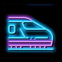 electric passenger train neon glow icon illustration vector