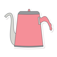 Long Neck Teapot Coffee Maker Sticker Tools Utility png