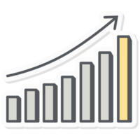 lungo termine crescente grafico infografica etichetta azienda bilancio presentazione icona png