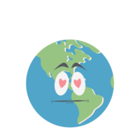 expresión de la cara del emoticon de la cabeza del globo terráqueo png