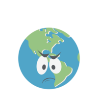 expresión de la cara del emoticon de la cabeza del globo terráqueo png