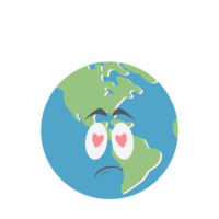 expresión de la cara del emoticon de la cabeza del globo terráqueo png