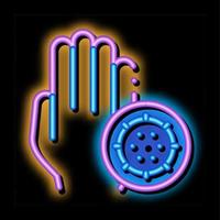 Bacteria Germ And Hand neon glow icon illustration
