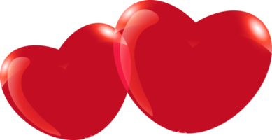 corazón rojo estilo vidrio para el concepto de diseño de iconos del día de san valentín. png