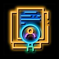 study of human documents neon glow icon illustration vector