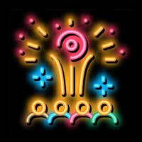 contemplation by people of fireworks neon glow icon illustration vector