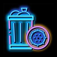 Infection Bacteria Germ In Trash neon glow icon illustration vector