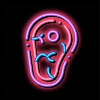 Healthy Food Piece Of Meat neon glow icon illustration vector