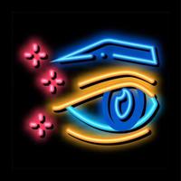 eyelid surgery result neon glow icon illustration vector