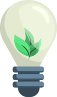 bombilla ecológica, árbol verde o símbolo de lámpara de ahorro de energía. png