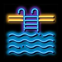 Water Swimming Pool neon glow icon illustration vector