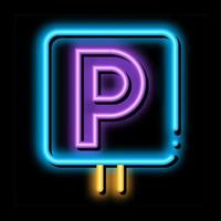 Car Parking Sign-board neon glow icon illustration vector