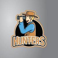 insignia de diseño de ilustración de cazador vector