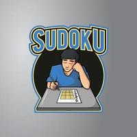 símbolo de diseño de jugador de sudoku vector