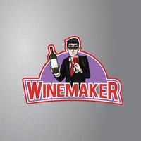 ilustración de símbolo de fabricante de vino vector