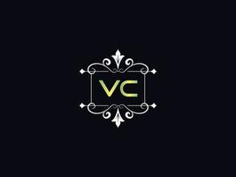 Simple Vc Logo Letter, Capital VC Luxury Logo Icon Vector