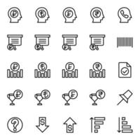 Outline icons for Business and financial. vector