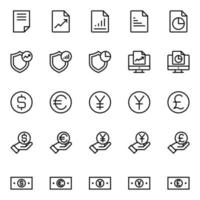 Outline icons for Business and financial. vector