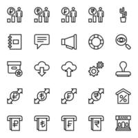 Outline icons for Business and financial. vector