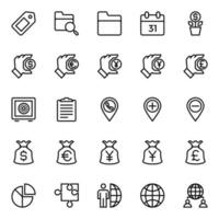 Outline icons for Business and financial. vector