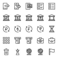 Outline icons for Business and financial. vector