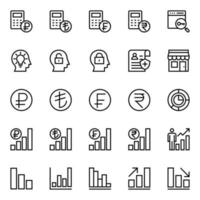 Outline icons for Business and financial. vector