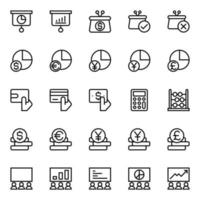 Outline icons for Business and financial. vector