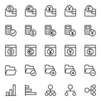 Outline icons for Business and financial. vector