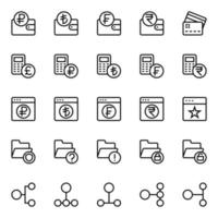 Outline icons for Business and financial. vector