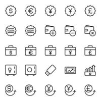 Outline icons for Business and financial. vector