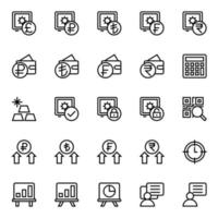 Outline icons for Business and financial. vector