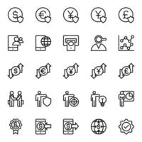 Outline icons for Business and financial. vector