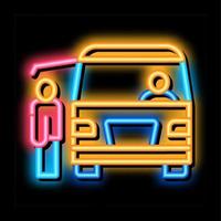 fast food van vehicle neon glow icon illustration vector