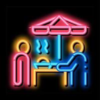 street food cooking neon glow icon illustration vector