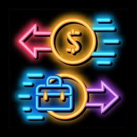 business service payment neon glow icon illustration vector