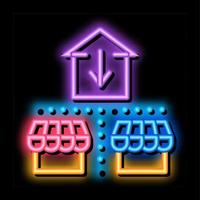 business shop competition neon glow icon illustration vector