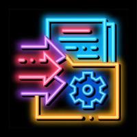 document adding in folder neon glow icon illustration vector