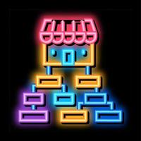 business hierarchy chart neon glow icon illustration vector