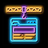 web site construction neon glow icon illustration vector