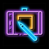 web site design on tablet neon glow icon illustration vector