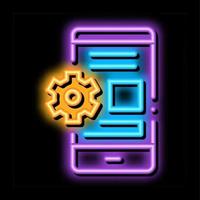 web site adaptive for phone neon glow icon illustration vector