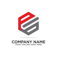 P and B logo design template, initial logo vector