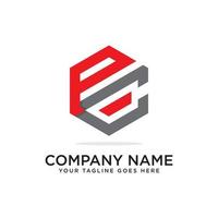 P and C logo design template, initial logo vector