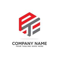 P and T hexagonal logo design template, initial logo idea vector