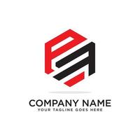 P and F logo design template, initial logo vector