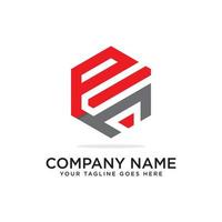 P and AH logo design template, initial logo vector