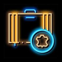 leather luggage neon glow icon illustration vector