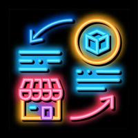 shop circle arrow cube neon glow icon illustration vector